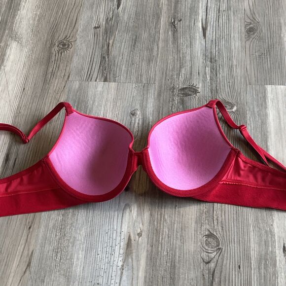 PINK Victoria's Secret Smooth Red Pepper 32C Wear Everywhere Push Up Bra VS - Picture 6 of 7